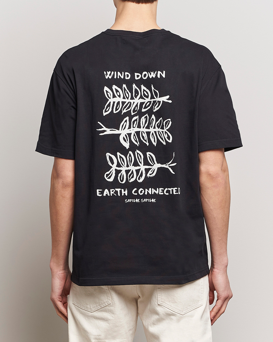 Heren | T-shirts | Samsøe Samsøe | Sawind Printed Crew Neck T-Shirt Black