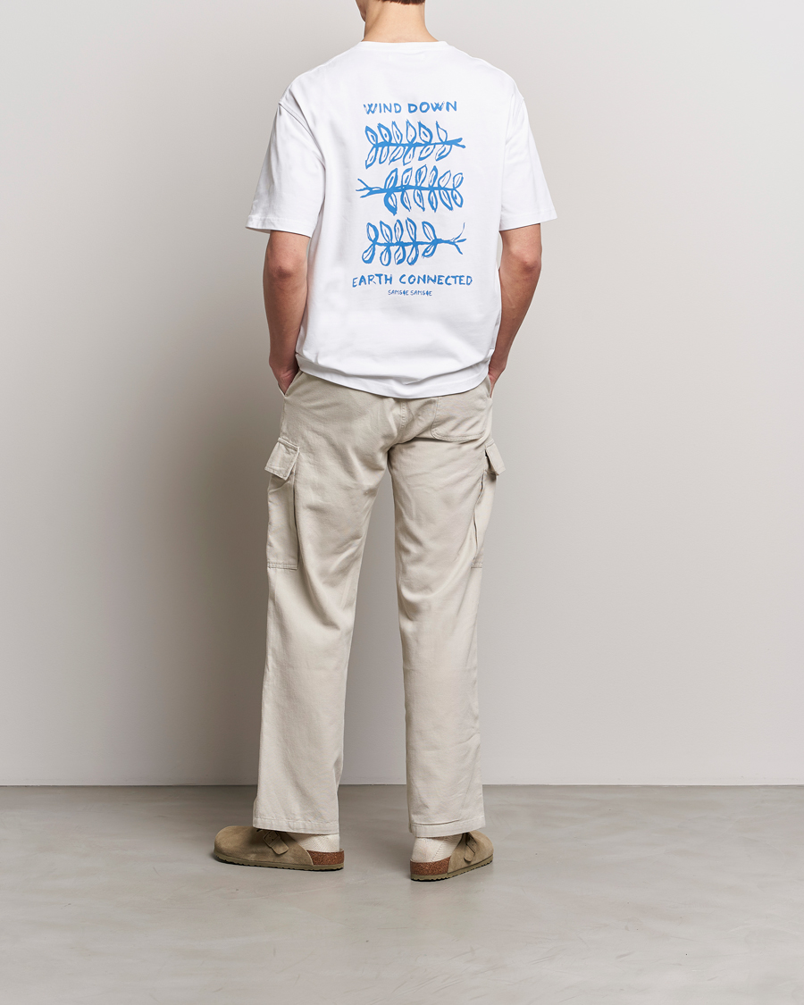 Heren | T-shirts | Samsøe Samsøe | Sawind Printed Crew Neck T-Shirt White