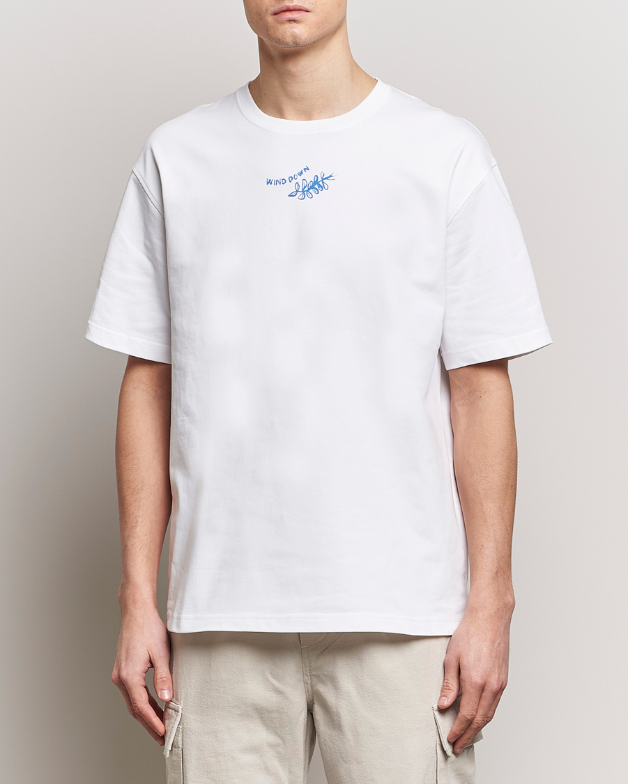 Heren | T-shirts | Samsøe Samsøe | Sawind Printed Crew Neck T-Shirt White