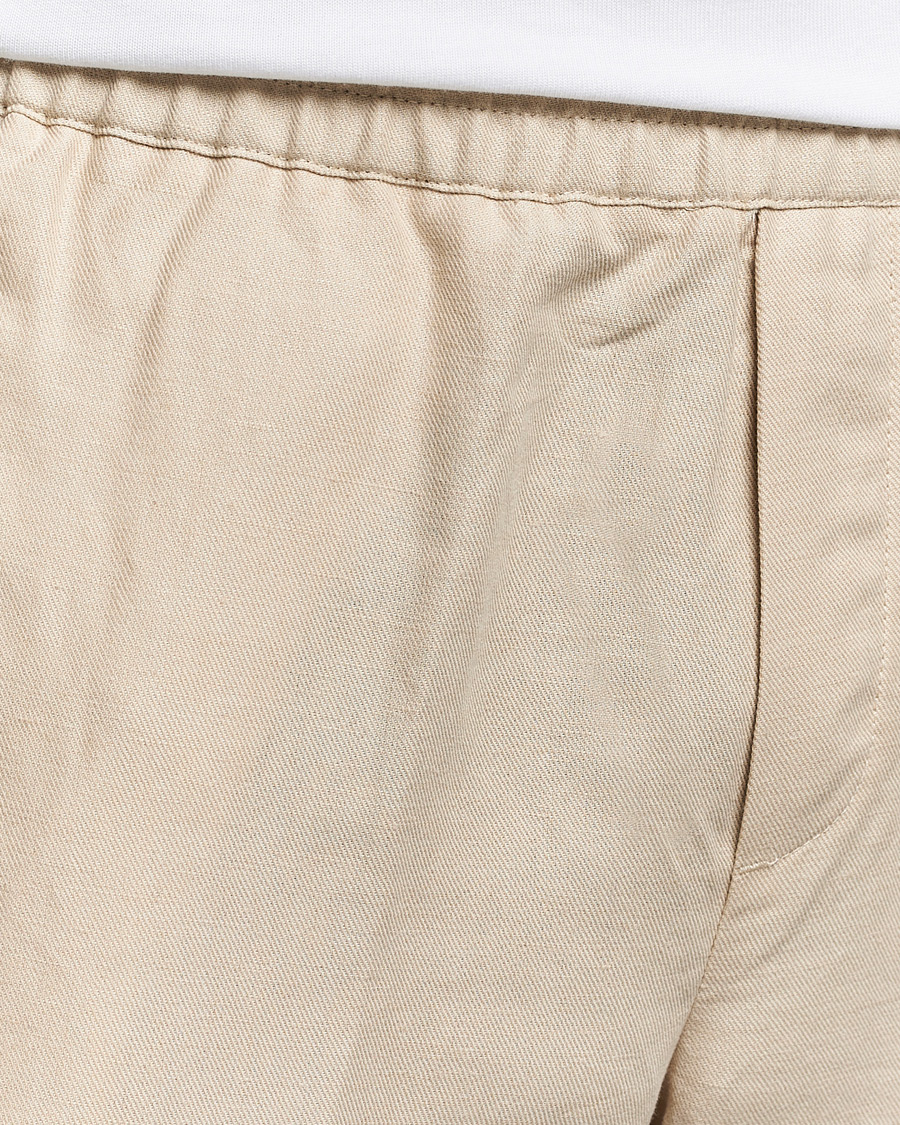 Heren | Broeken | Samsøe Samsøe | Smithy Linen/Cotton Drawstring Trousers Oatmeal