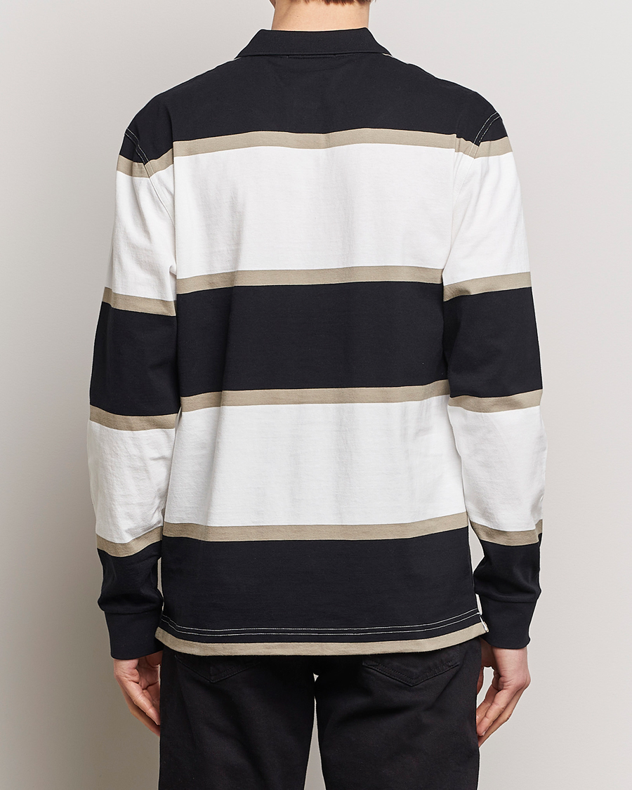 Heren | Truien | Fred Perry | Relaxed Striped Rugby Shirt Snow White/Navy