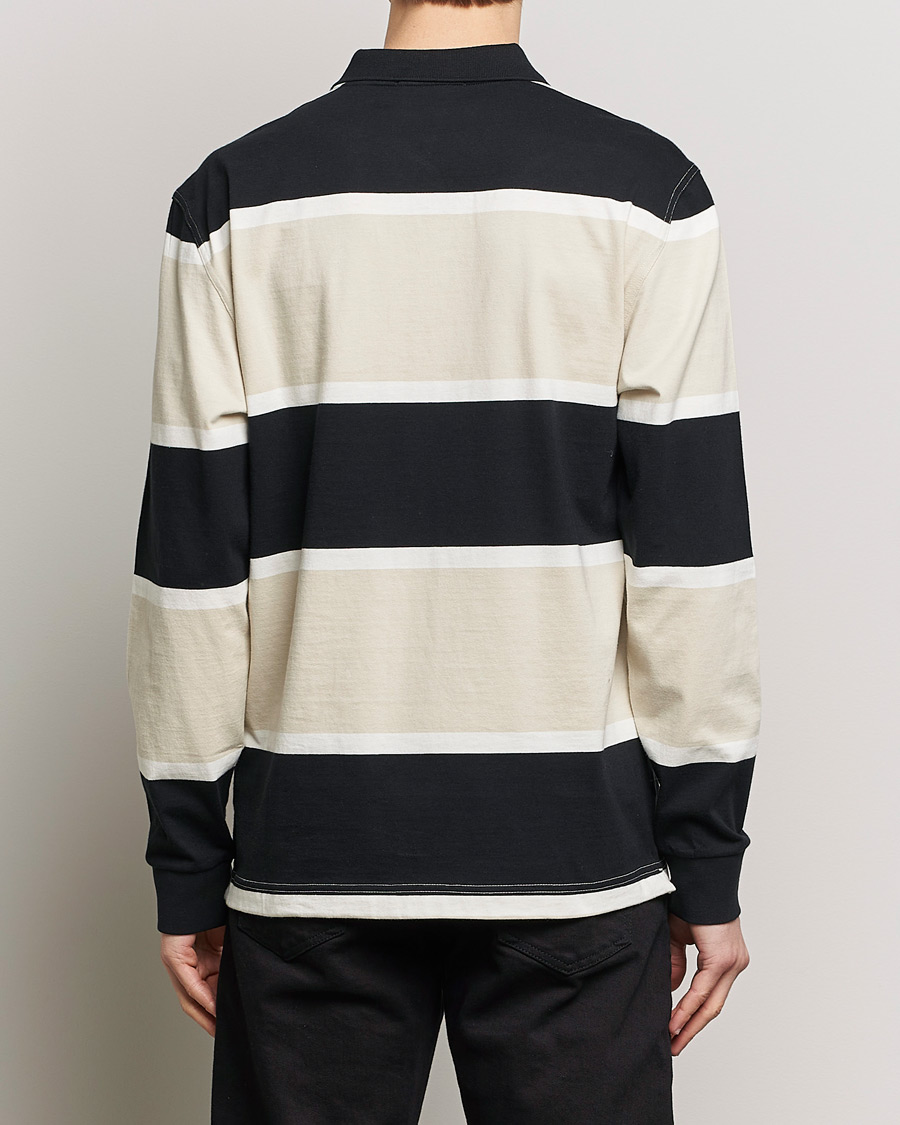 Heren | Truien | Fred Perry | Relaxed Striped Rugby Shirt Oatameal/Black