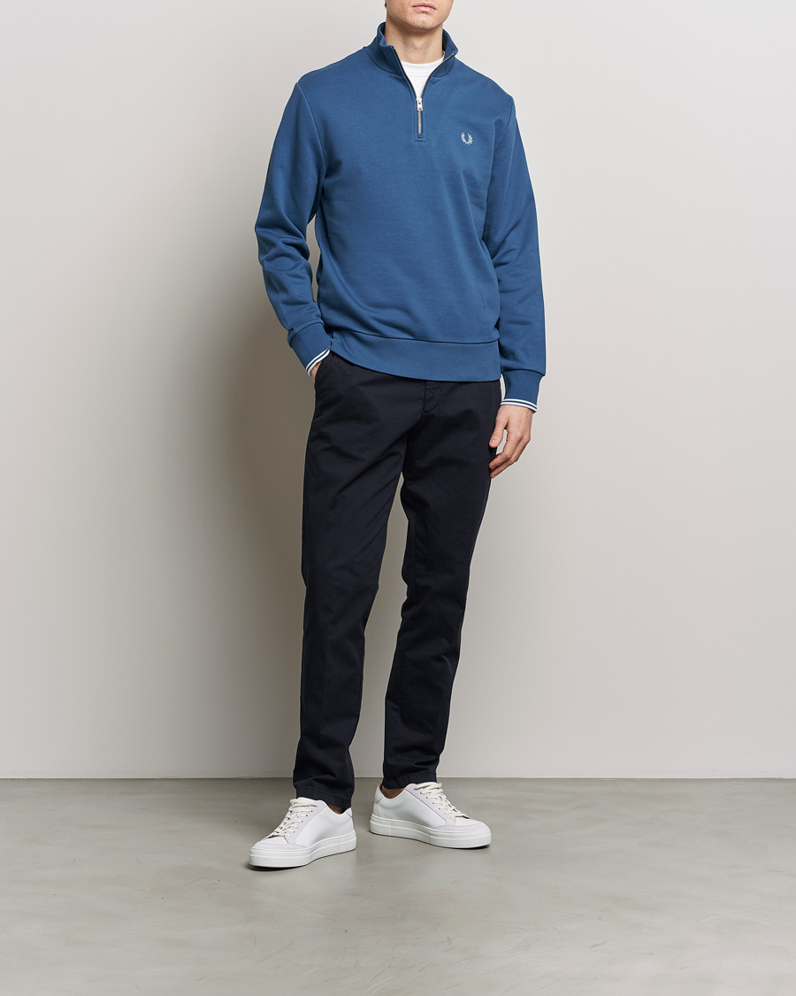 Heren | Truien | Fred Perry | Half Zip Sweatshirt Midnight Blue