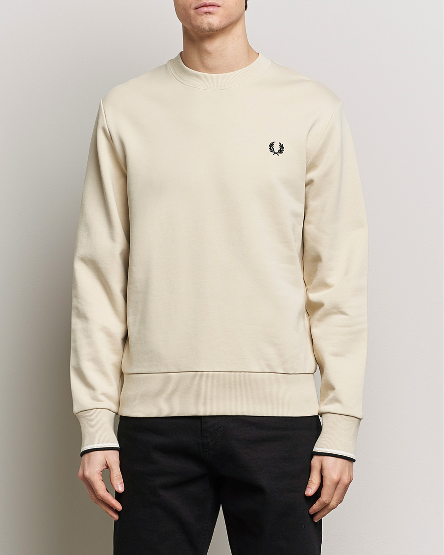 Men |  | Fred Perry | Crew Neck Sweatshirt Oatmeal