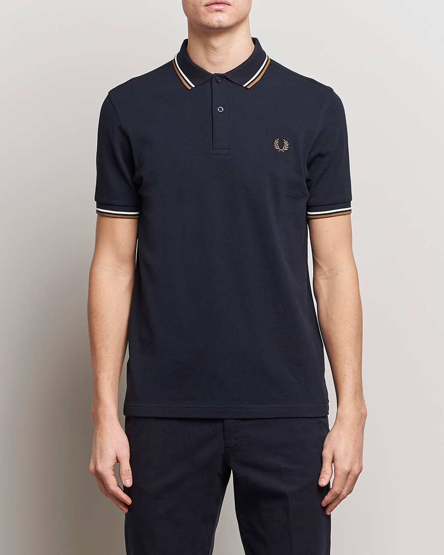 Heren |  | Fred Perry | Twin Tipped Polo Shirt Navy