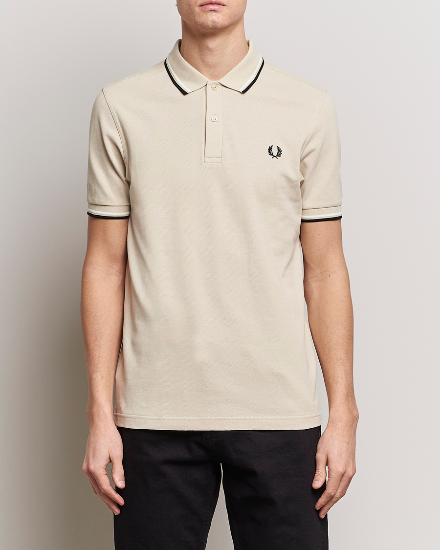 Heren | Poloshirts met korte mouwen | Fred Perry | Twin Tipped Polo Shirt Oatmeal