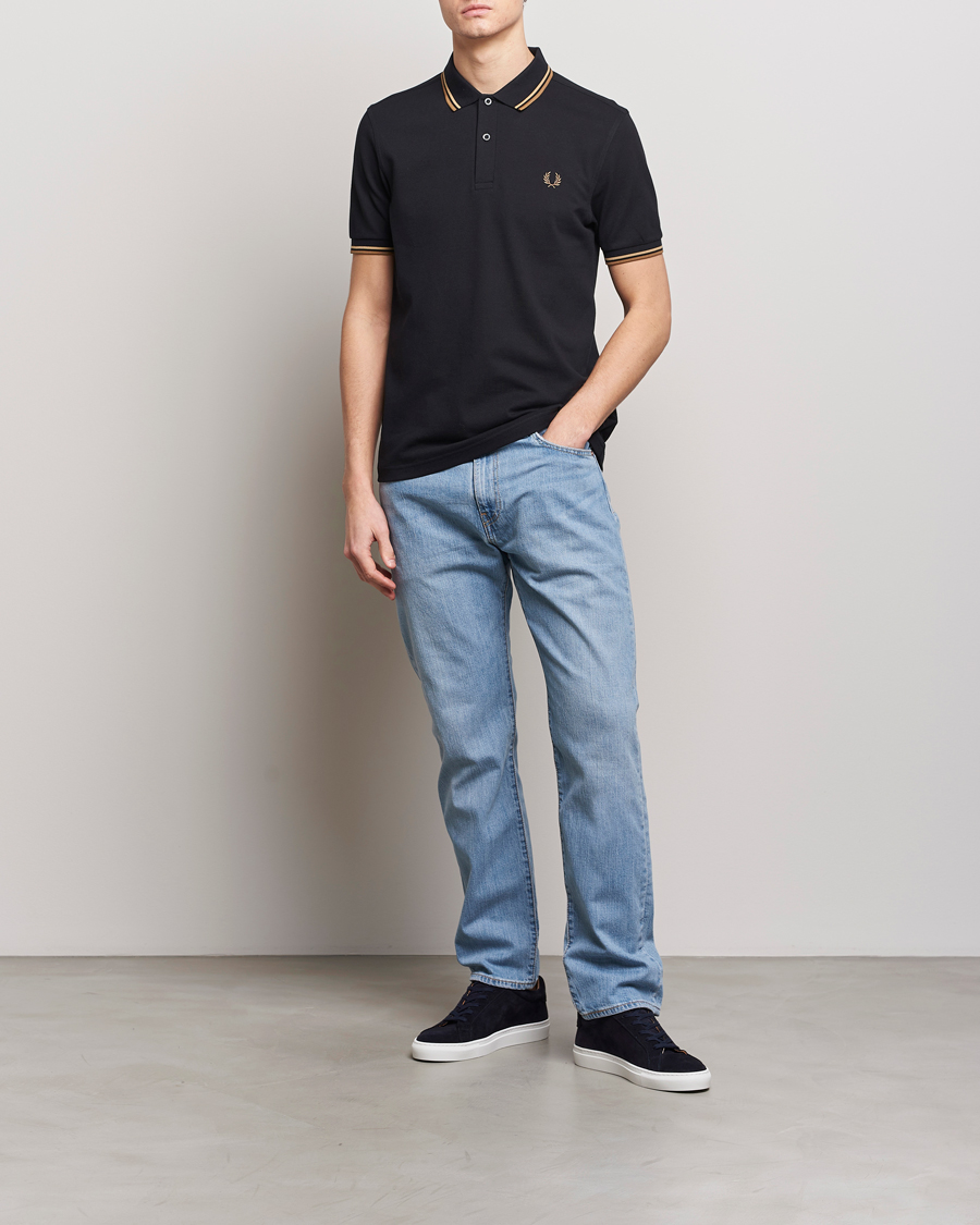 Heren | Polo's | Fred Perry | Twin Tipped Polo Shirt Black