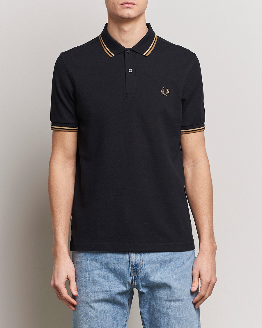 Heren |  | Fred Perry | Twin Tipped Polo Shirt Black