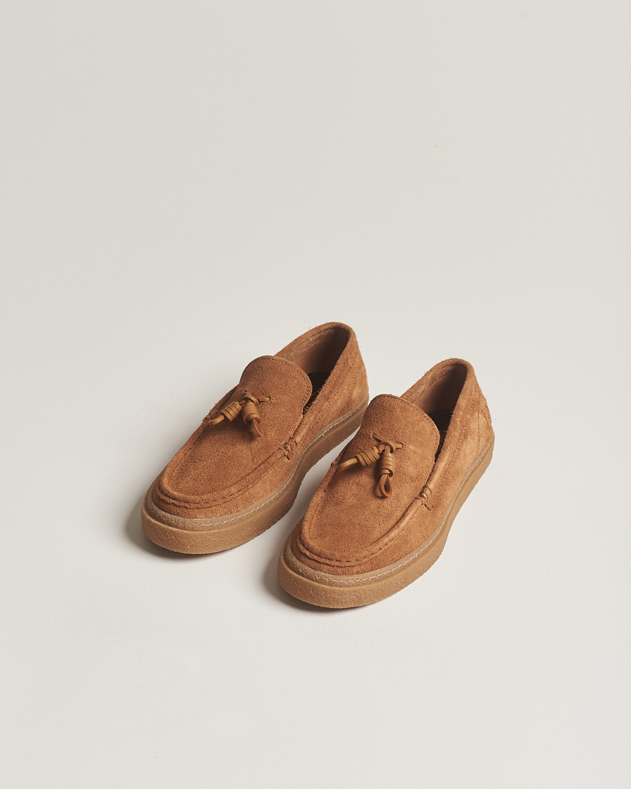 Heren | Fred Perry Dawson Suede Tassel Loafer Dark Caramel | Fred Perry | Dawson Suede Tassel Loafer Dark Caramel
