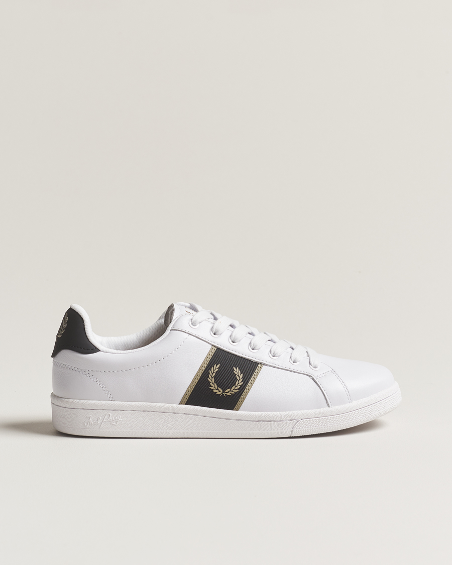 Heren | Fred Perry B721 Leather Sneaker White/Warm Grey | Fred Perry | B721 Leather Sneaker White/Warm Grey