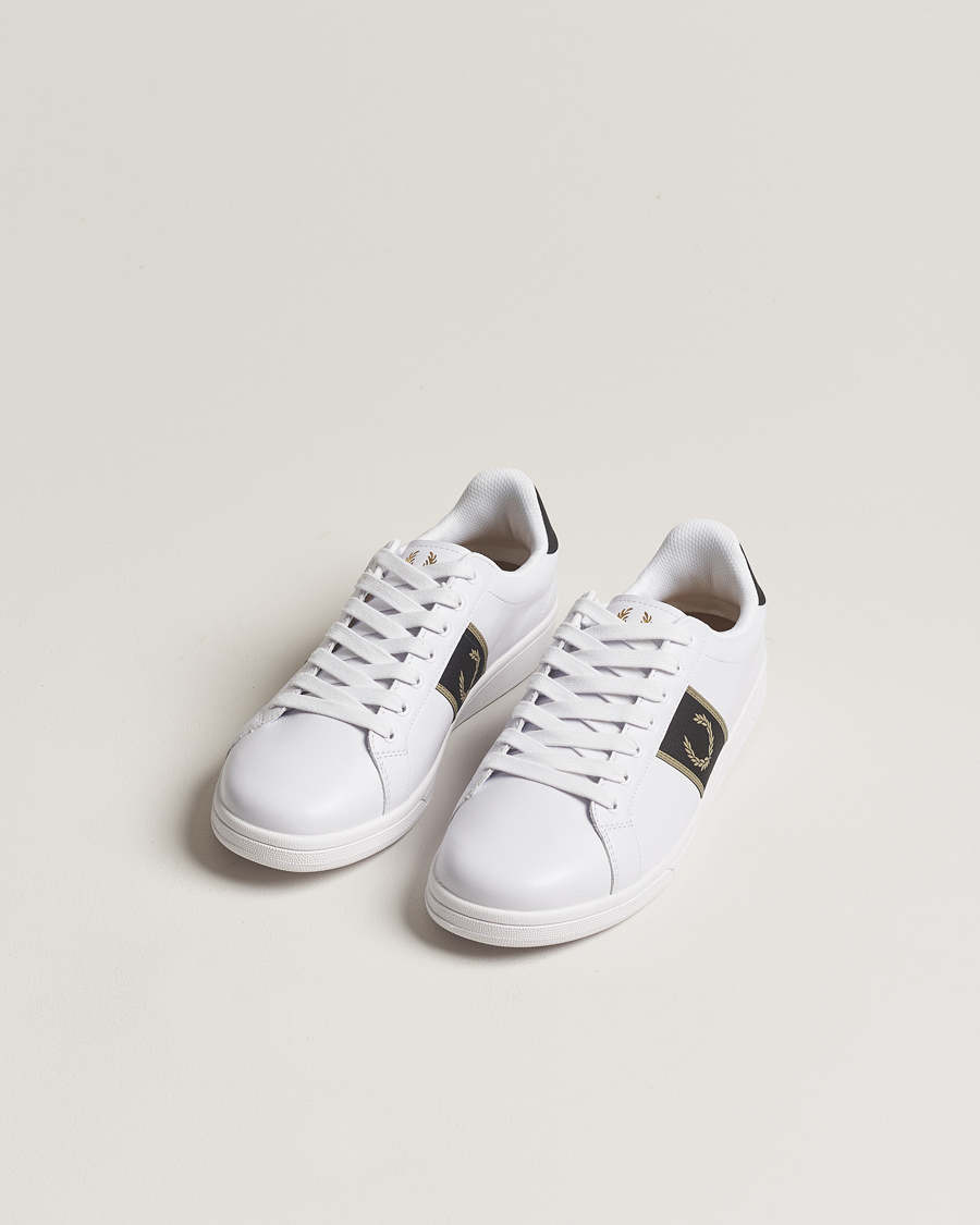 Heren | Schoenen | Fred Perry | B721 Leather Sneaker White/Warm Grey
