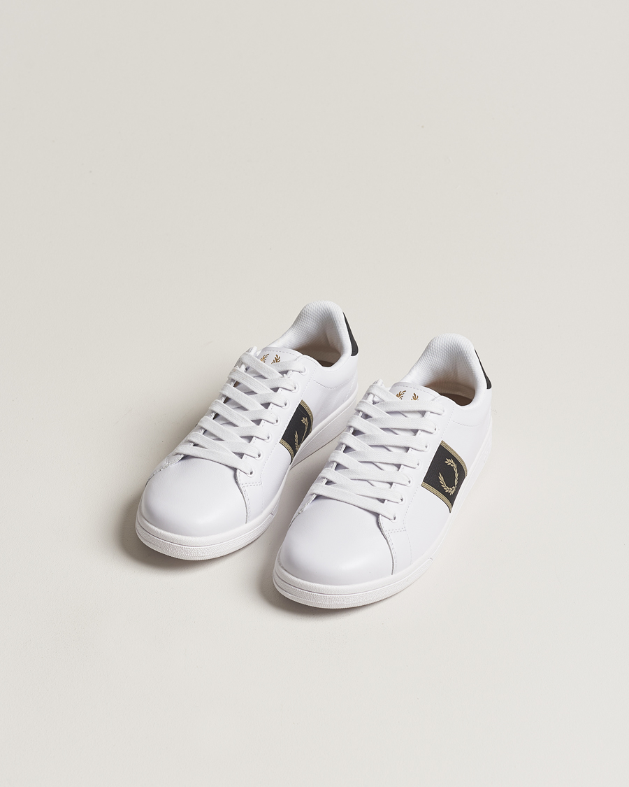 Heren | Fred Perry B721 Leather Sneaker White/Warm Grey | Fred Perry | B721 Leather Sneaker White/Warm Grey