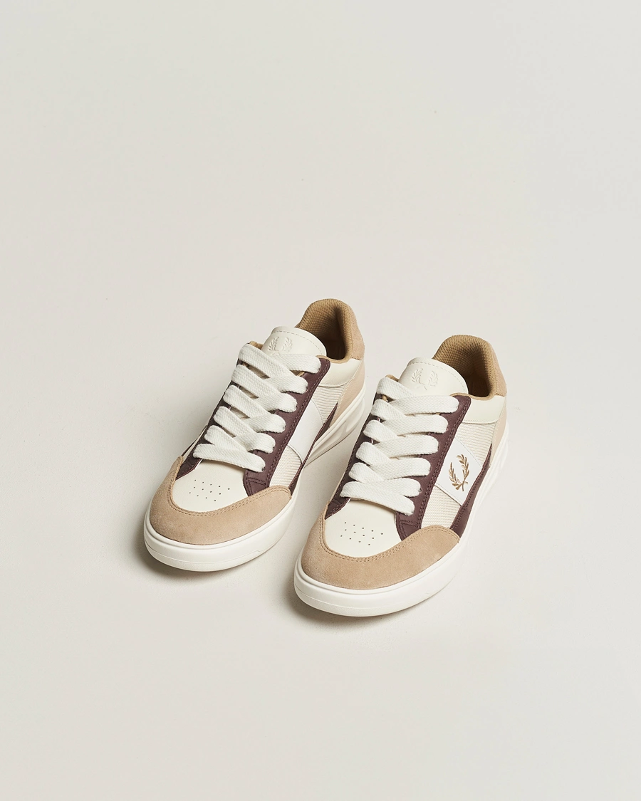 Heren | Suède schoenen | Fred Perry | B440 Sneaker White/Beige