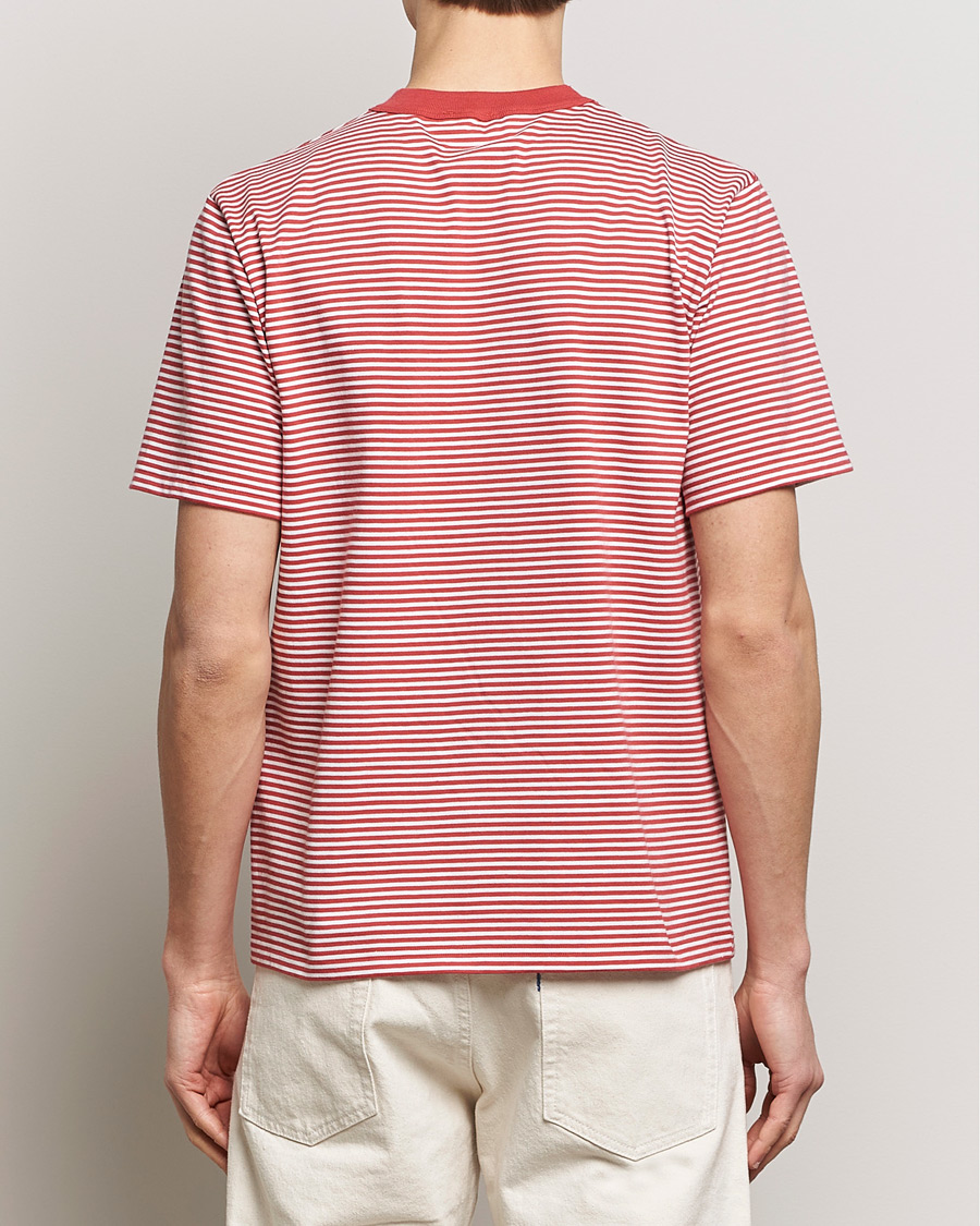 Heren | T-shirts | Armor-lux | Callac Héritage Stripe T-Shirt Cardinal/Milk