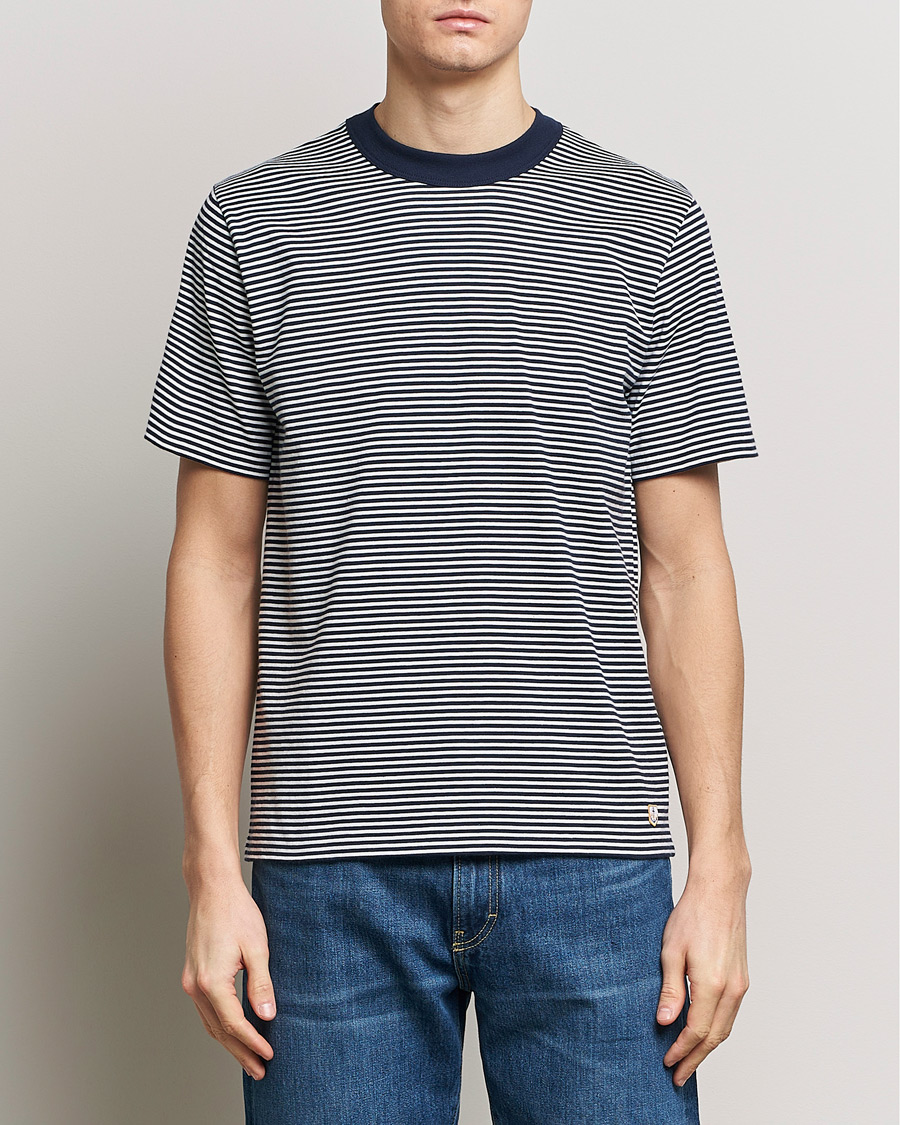 Heren | Kleding | Armor-lux | Callac Héritage Stripe T-Shirt Deep Marine/Milk