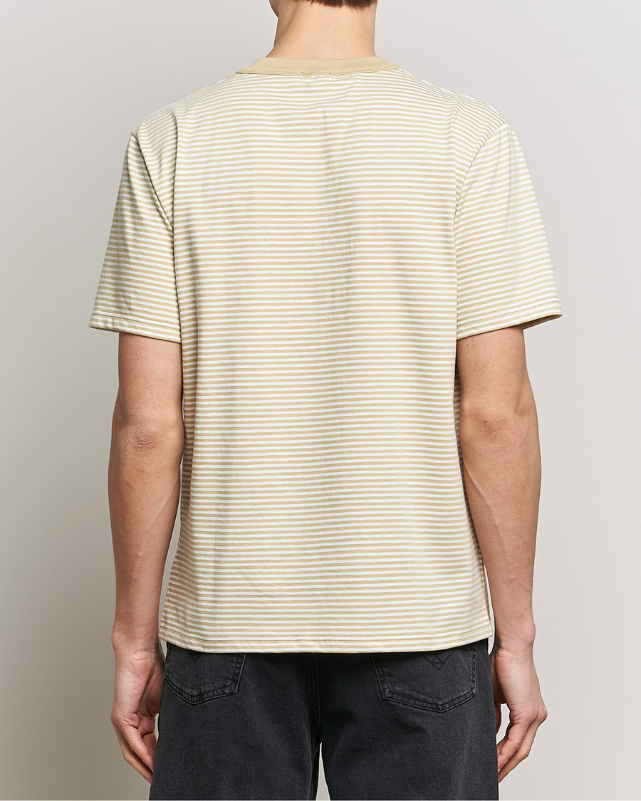 Heren | T-shirts | Armor-lux | Callac Héritage Stripe T-Shirt Pale Olive/Milk