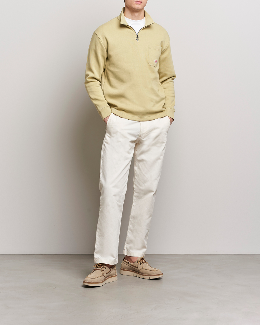 Heren | Truien | Armor-lux | Camionneur Cotton Half Zip Sweater Pale Olive