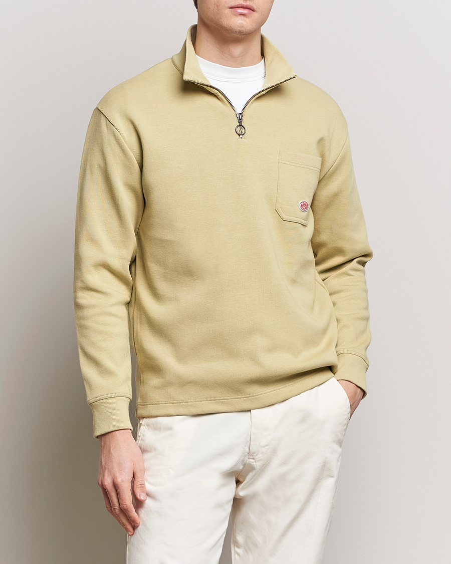 Heren | Sale Kleding | Armor-lux | Camionneur Cotton Half Zip Sweater Pale Olive