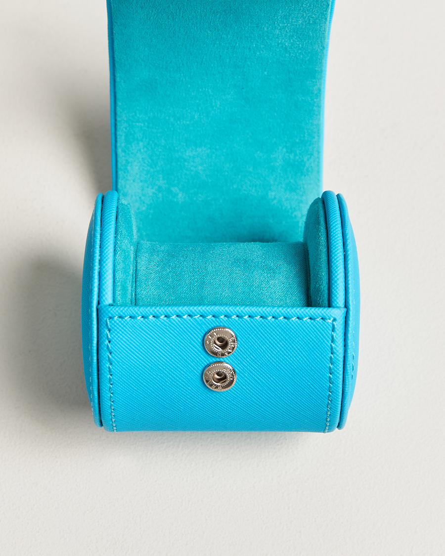 Heren | Horloge opwinders en dozen | WOLF | Single Watch Roll Turquoise