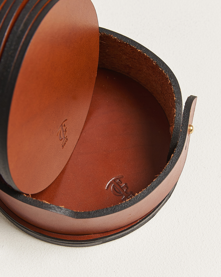 Heren | Lifestyle | Tärnsjö Garveri | Leather Coaster Set 006 Light Brown