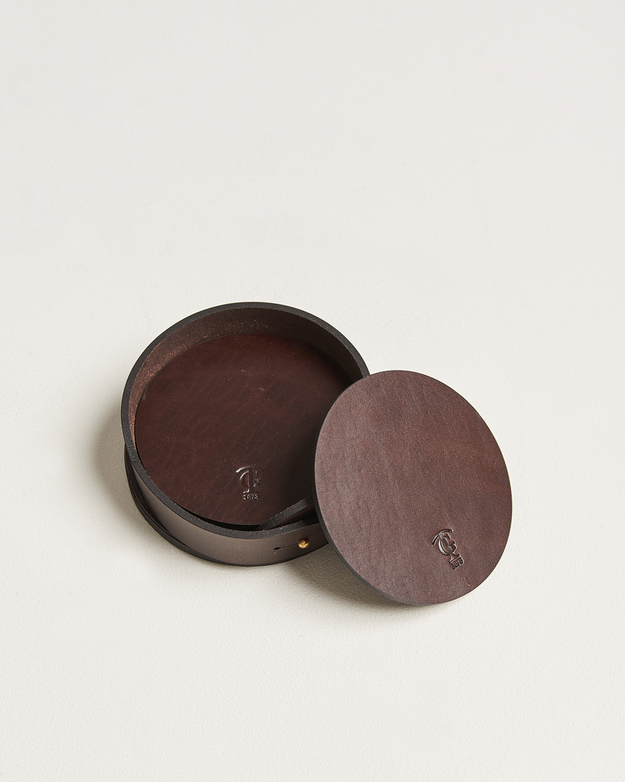 Heren | Thuis | Tärnsjö Garveri | Leather Coaster Set 006 Dark Brown