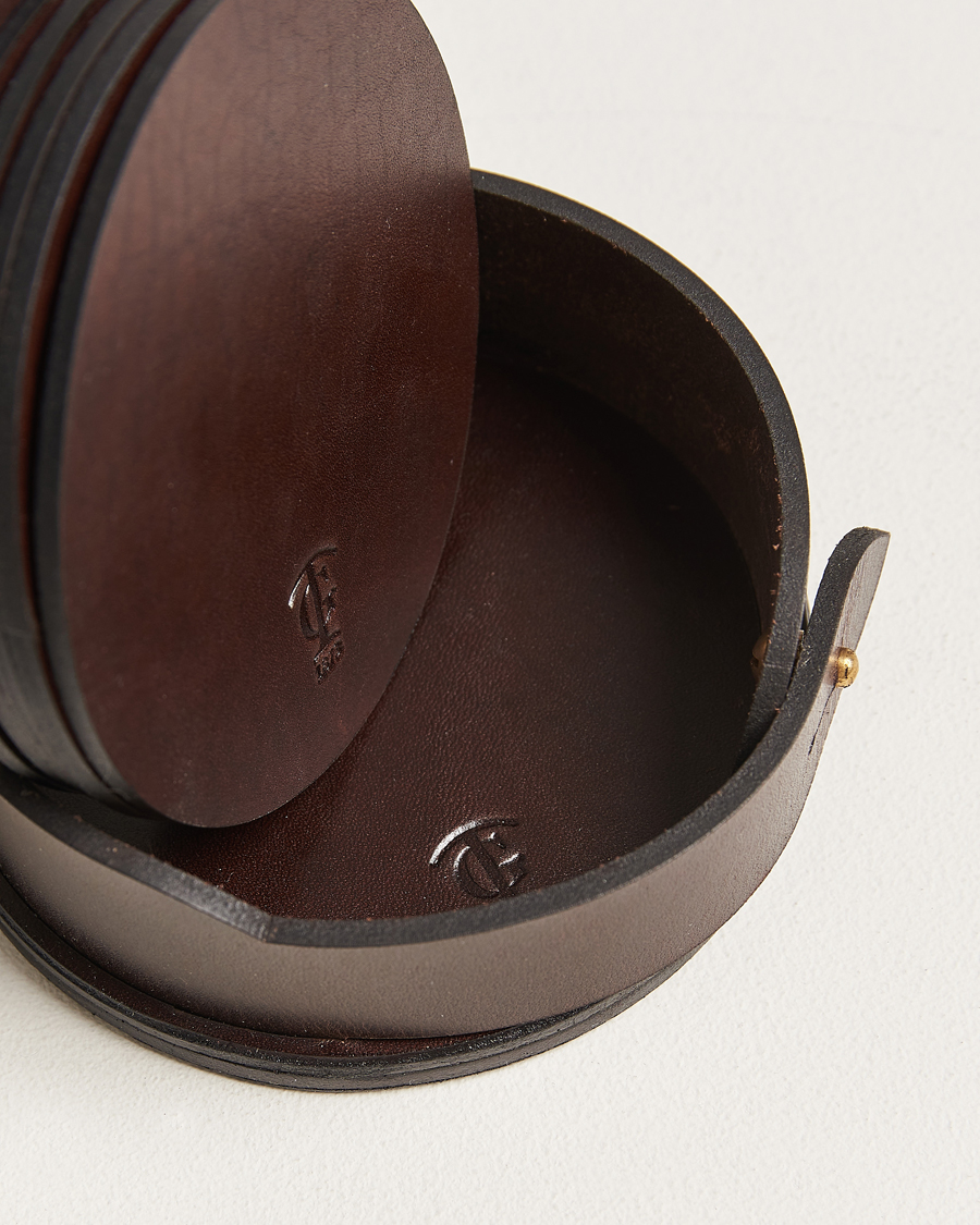 Heren | Lifestyle | Tärnsjö Garveri | Leather Coaster Set 006 Dark Brown