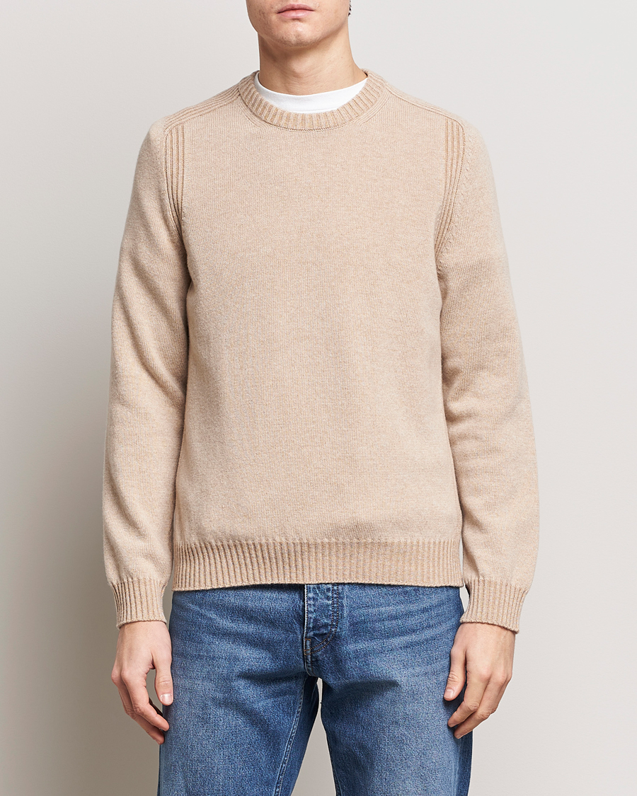 Heren | Sale | Paul Smith | Lambswool Crew Neck Sweater Beige Melange