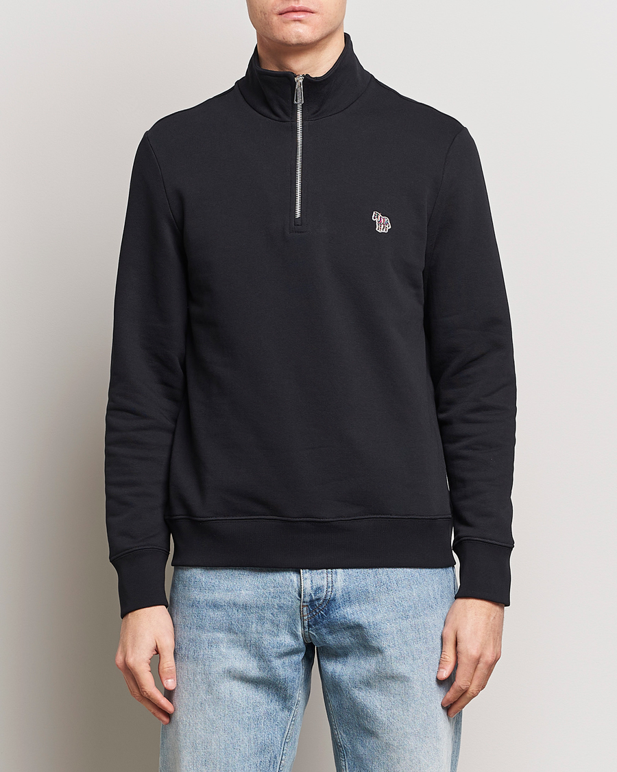 Heren | Truien | PS Paul Smith | Zebra Organic Cotton Sweat Half Zip Black