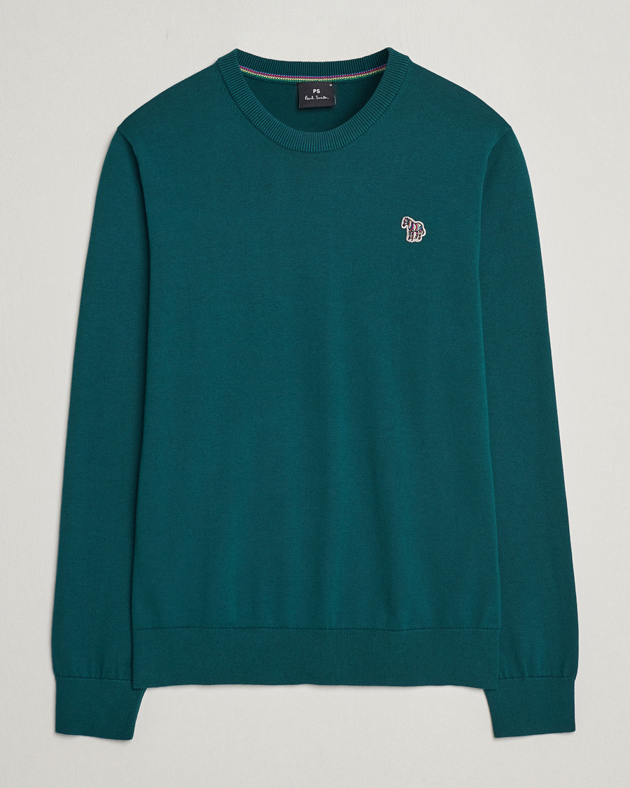 Heren | PS Paul Smith | PS Paul Smith | Zebra Cotton Knitted Sweater Dark Green