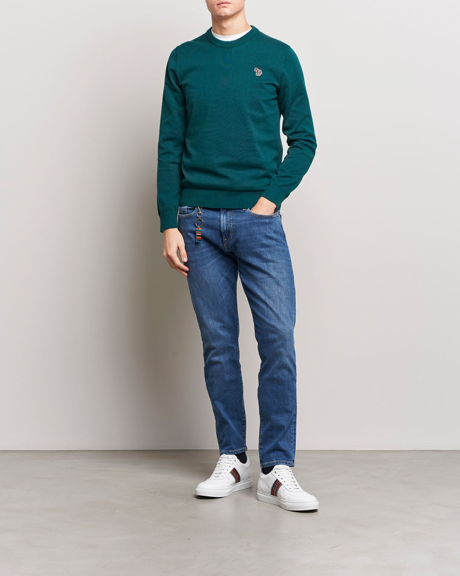 Heren | Truien | PS Paul Smith | Zebra Cotton Knitted Sweater Dark Green