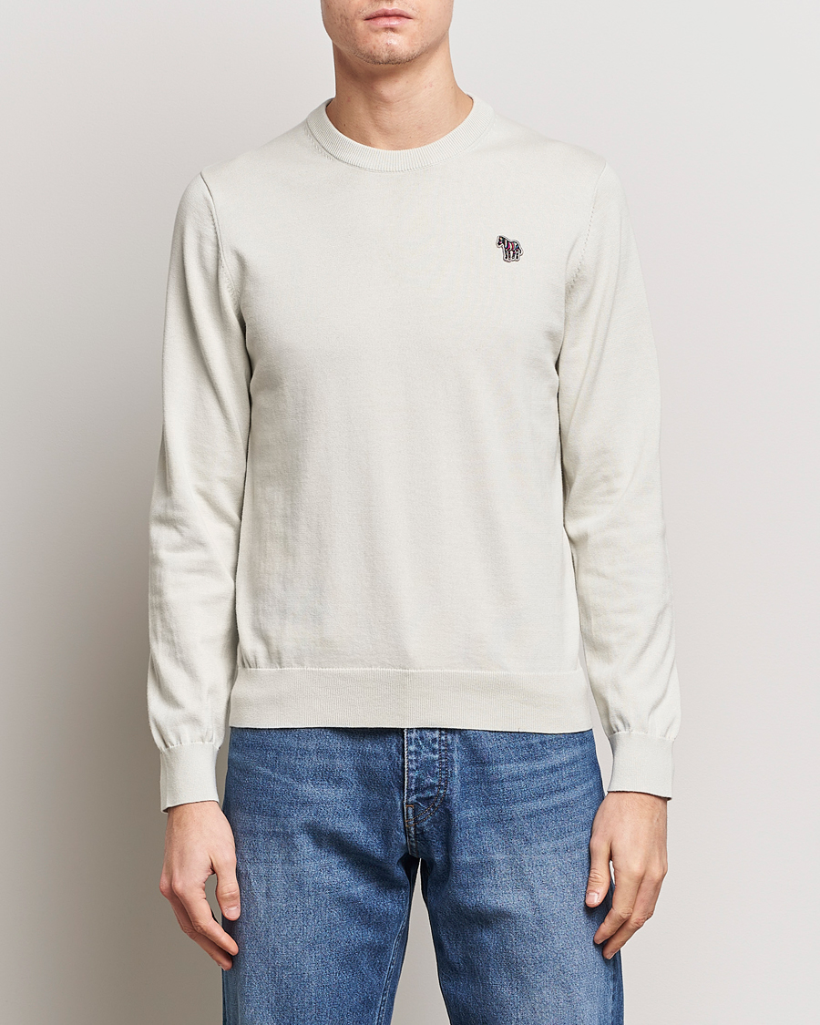 Heren | PS Paul Smith | PS Paul Smith | Zebra Cotton Knitted Sweater Washed Grey