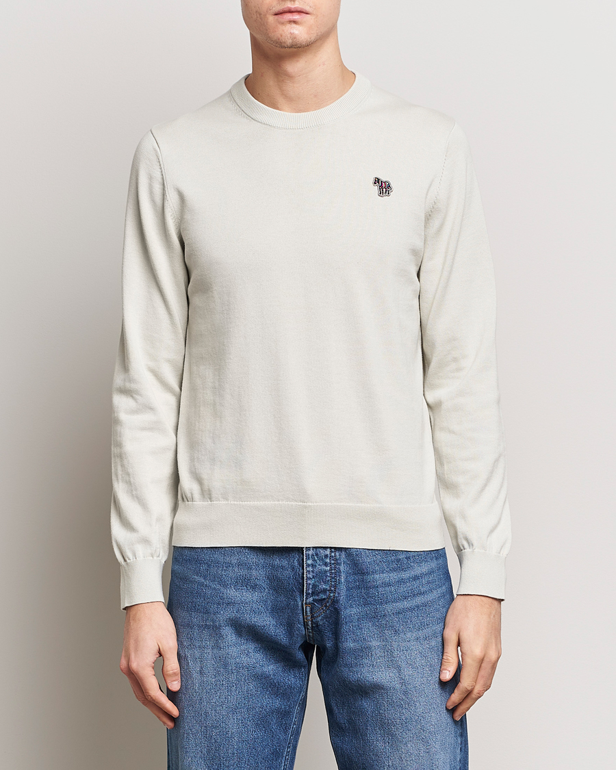 Heren | Gebreide truien | PS Paul Smith | Zebra Cotton Knitted Sweater Washed Grey