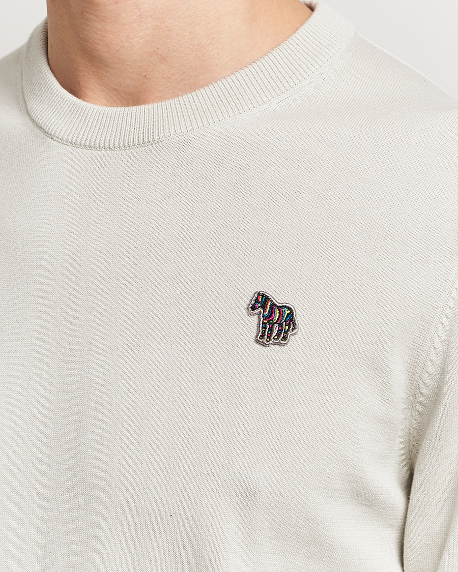 Heren | Truien | PS Paul Smith | Zebra Cotton Knitted Sweater Washed Grey