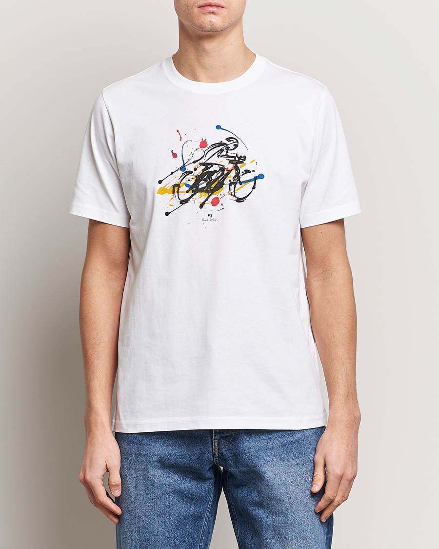 Heren | Paul Smith | PS Paul Smith | Cyclist Crew Neck T-Shirt White