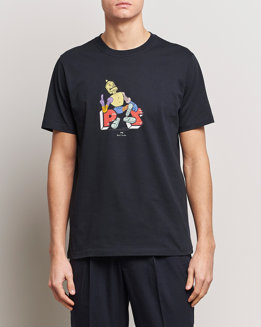 Heren | T-shirts met korte mouwen | PS Paul Smith | Robot Crew Neck T-Shirt Navy