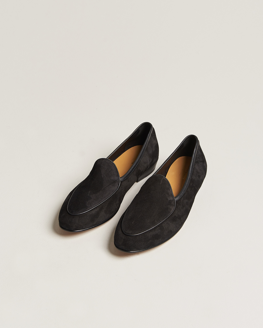 Men | Loafers | Baudoin & Lange | Sagan Classic Loafers Black Suede