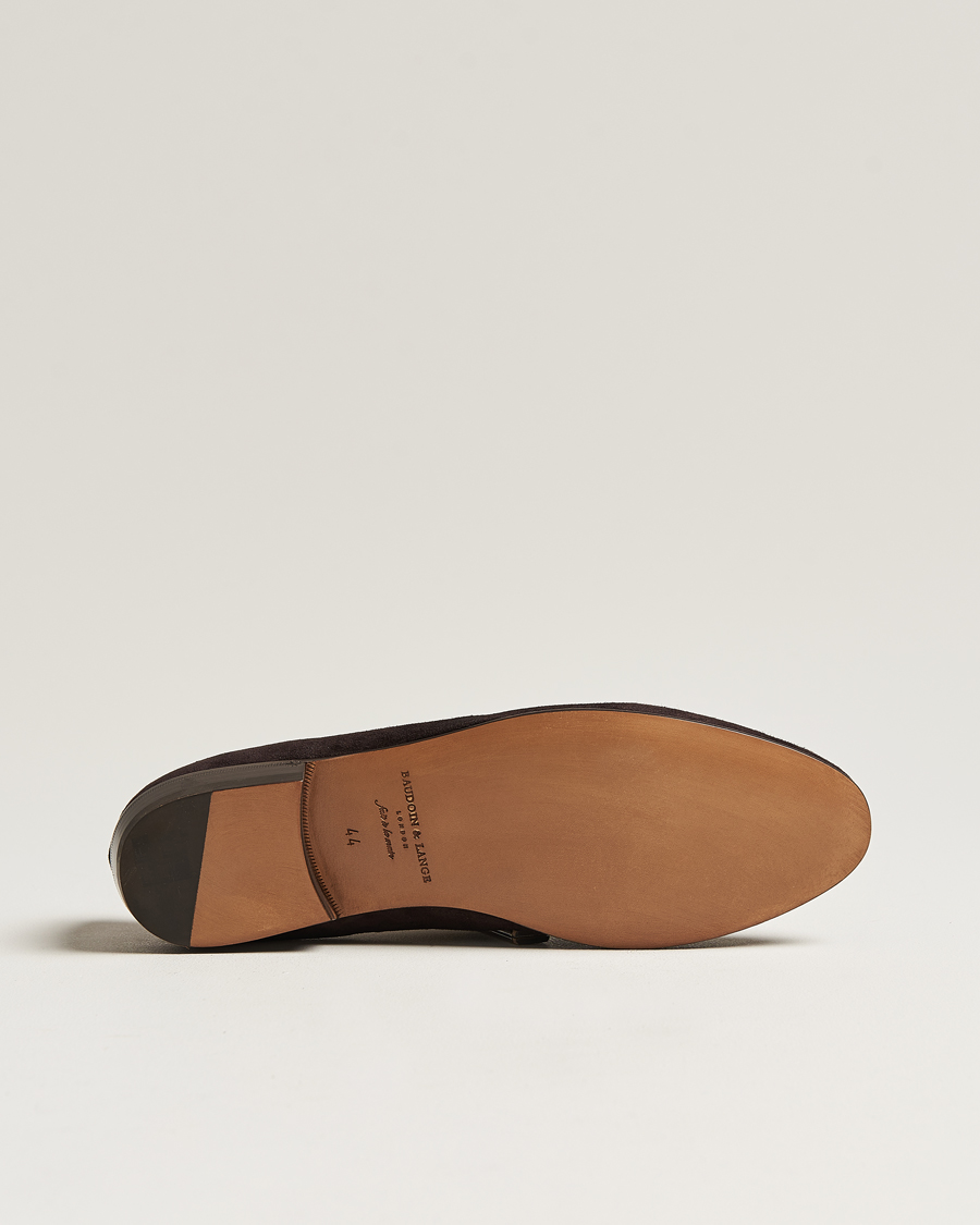 Heren | Instappers | Baudoin & Lange | Sagan Classic Tassel Loafers Dark Brown Suede