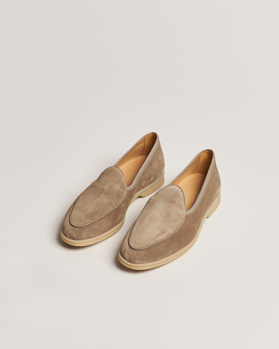 Heren | Suède schoenen | Baudoin & Lange | Stride Loafers Taupe Suede