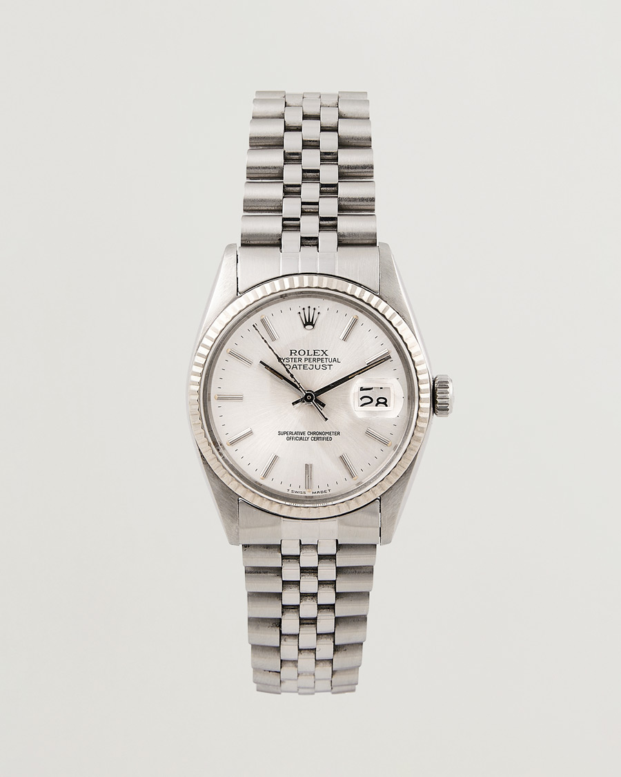 Heren | Rolex Pre-Owned Datejust 16014 Jubilee Steel White Steel Silver | Rolex Pre-Owned | Datejust 16014 Jubilee Steel White Steel Silver