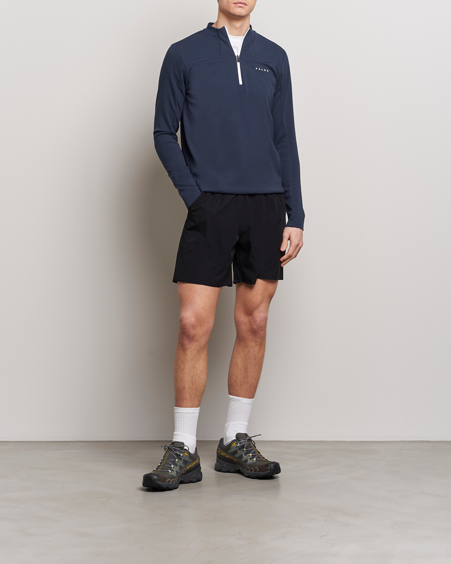 Heren | Truien | Falke Sport | Falke Organic Cotton Mix Half Zip Space Blue
