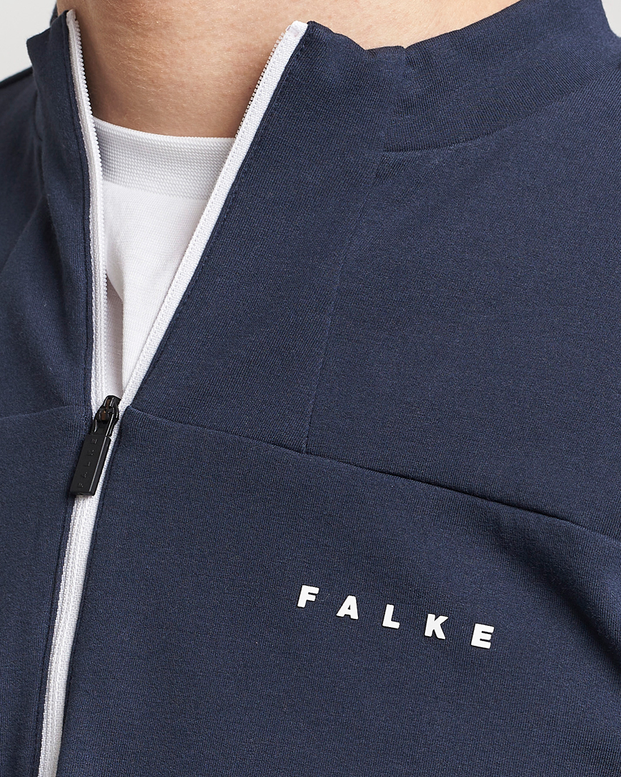 Heren | Truien | Falke Sport | Falke Organic Cotton Mix Half Zip Space Blue