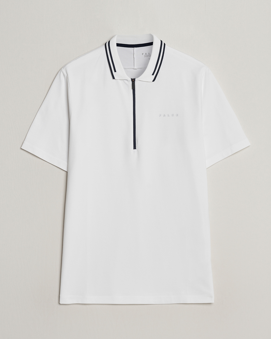 Heren | Polo's | Falke Sport | Falke Zip Polo Shirt White