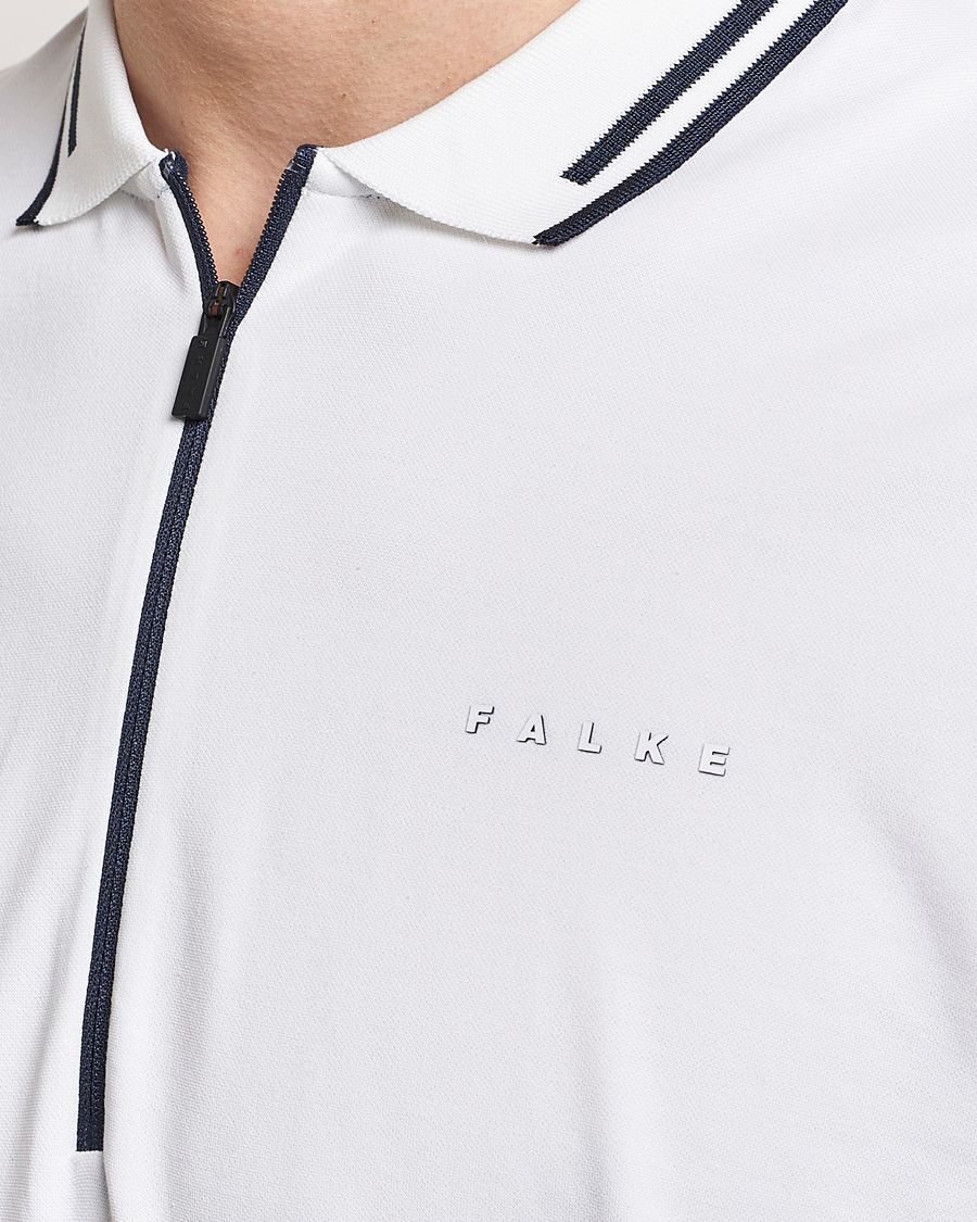 Heren | Polo's | Falke Sport | Falke Zip Polo Shirt White