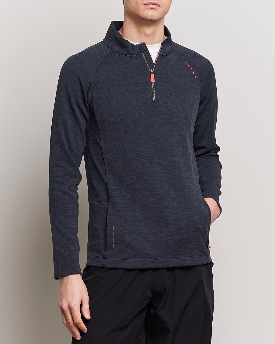 Heren | Truien | Falke Sport | Falke Core Half Zip Warm Up Shirt Black