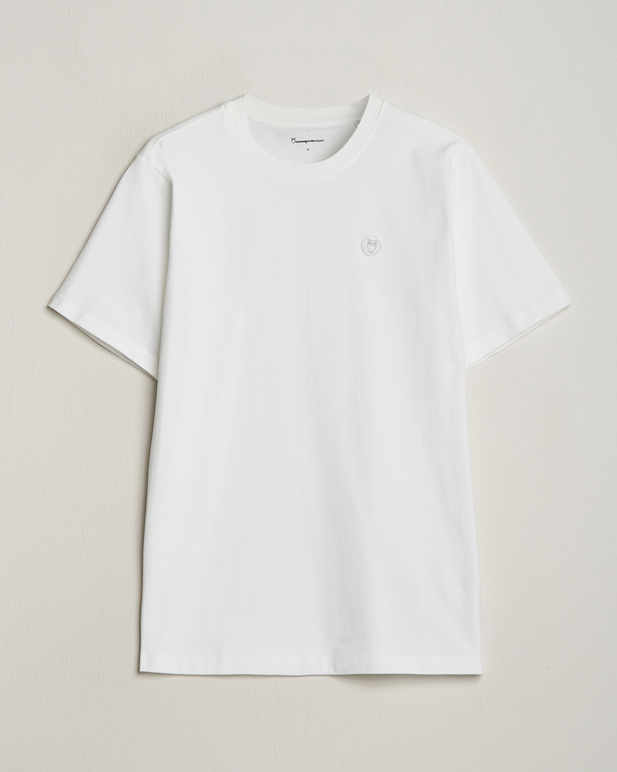 Heren | T-shirts | KnowledgeCotton Apparel | Loke Badge T-Shirt Bright White