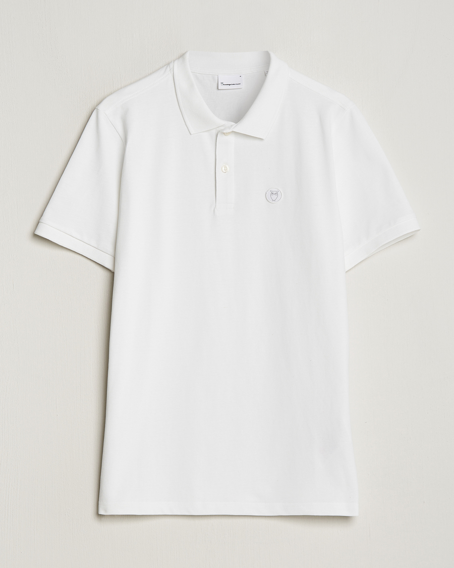 Heren | Polo's | KnowledgeCotton Apparel | Toke Badge Polo Bright White