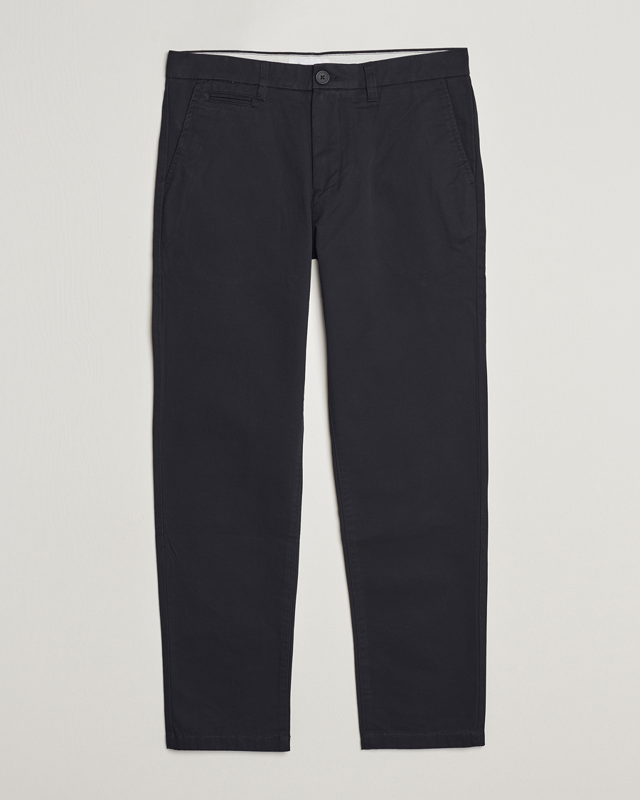 Heren | Broeken | KnowledgeCotton Apparel | Chuck Regular Cotton Twill Chino Jet Black