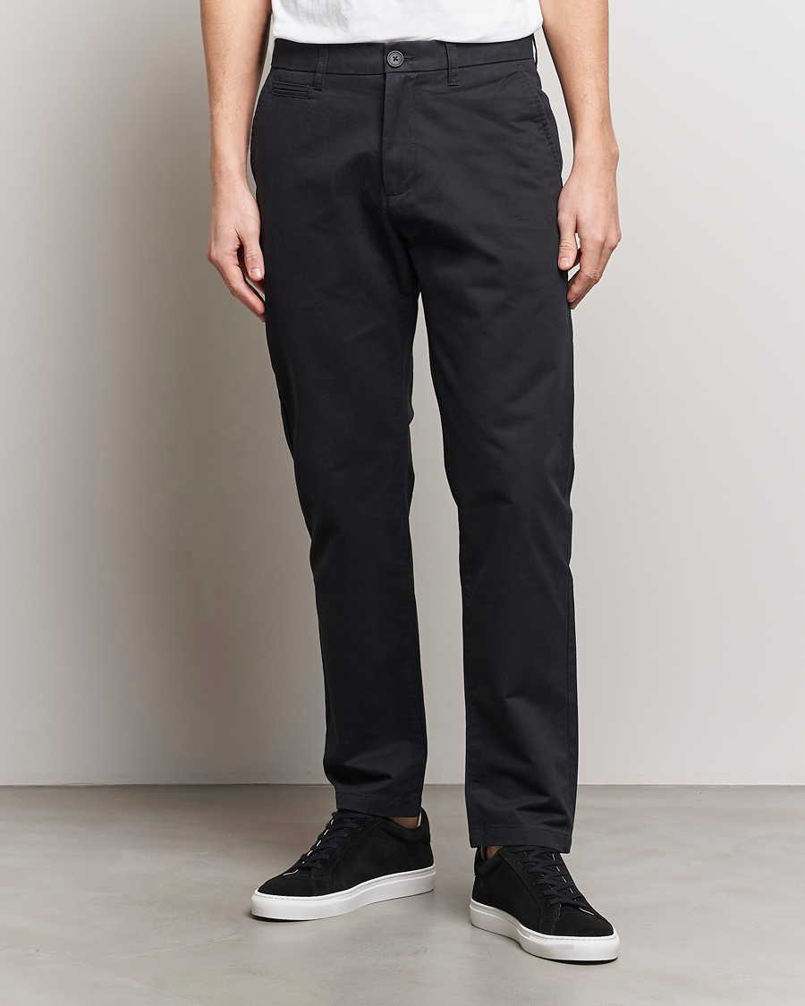 Heren | Broeken | KnowledgeCotton Apparel | Chuck Regular Cotton Twill Chino Jet Black