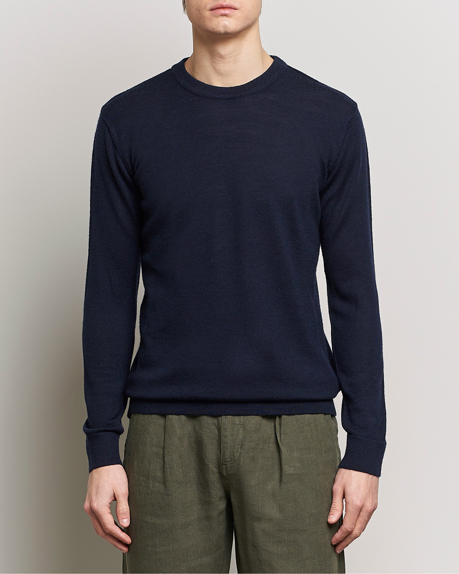 Heren | KnowledgeCotton Apparel | KnowledgeCotton Apparel | Regular Merino Knit Crew Neck Total Eclipse