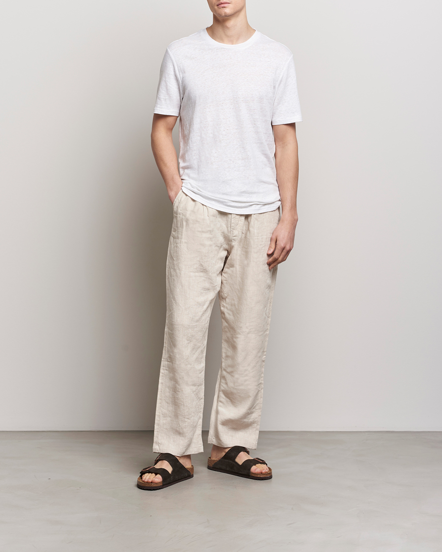 Heren | T-shirts | KnowledgeCotton Apparel | Organic Linen T-Shirt Bright White